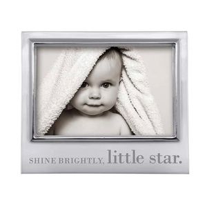 Beautiful silver 4x6 frame with engraving.